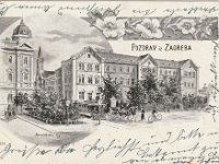 Razglednica Zagreb 1901. godine. Sveučilišni trg